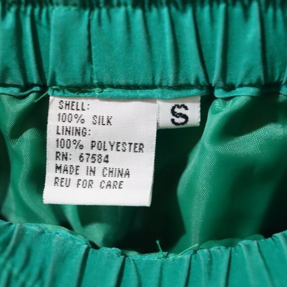 Great Cavalier Vintage Retro Green Mandala Silk Pant Suit Small - Picture 16 of 16